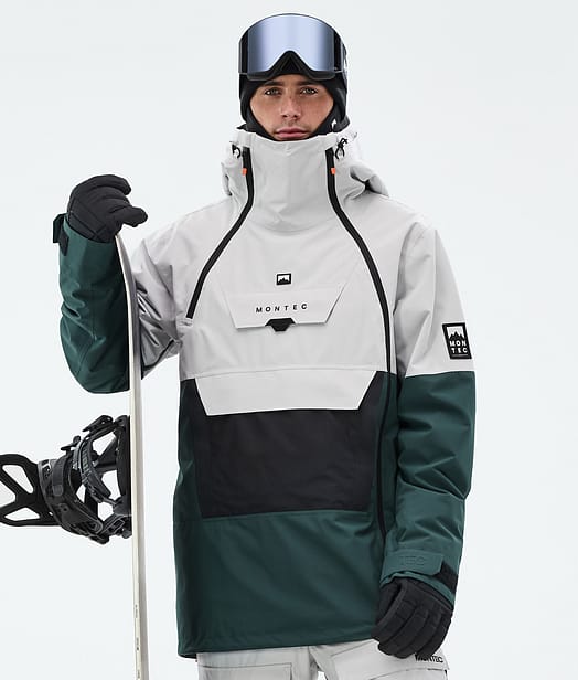 Montec Doom Snowboardjakke Herre Light Grey/Black/Dark Atlantic