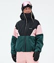 Dope Spartan W Snowboardjakke Dame Sport Black/Soft Pink/Bottle Green