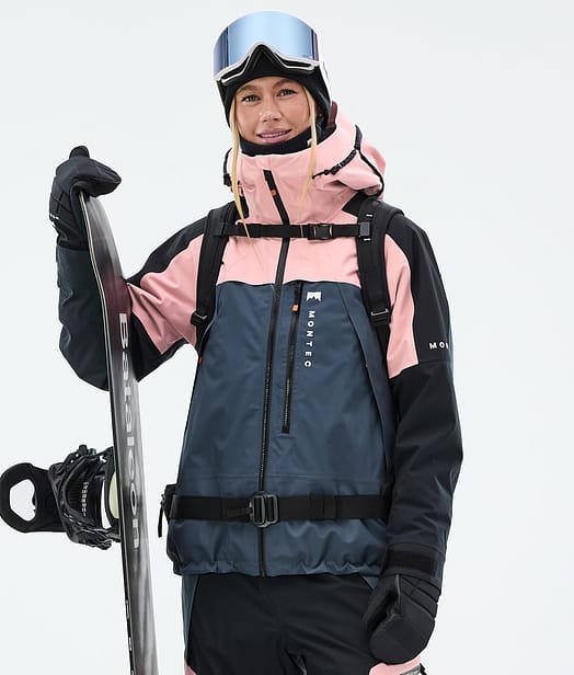 Montec Oracle W Snowboardjakke Dame Soft Pink/Black/Metal Blue