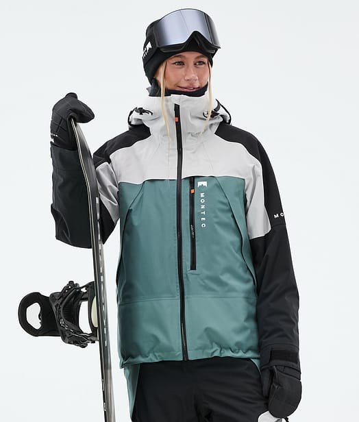 Montec Oracle W Snowboardjakke Dame Light Grey/Black/Atlantic
