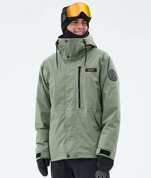 Dope Blizzard Full Zip Snowboardjakke Herre Moss Green