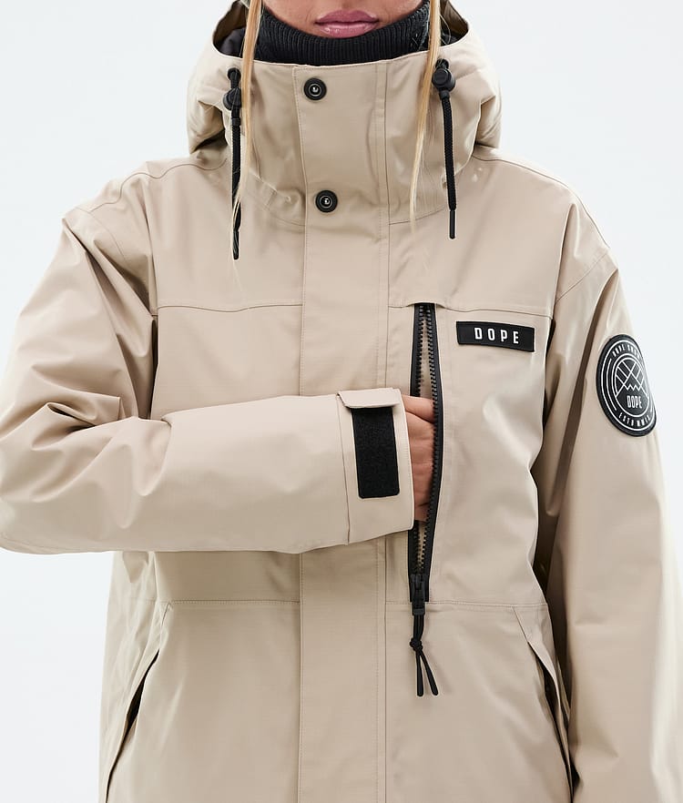 Dope Blizzard W Full Zip Snowboardjakke Dame Sand, Bilde 8 av 9