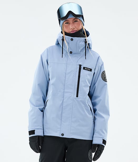 Dope Blizzard W Full Zip Snowboardjakke Dame Light Blue