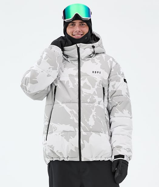 Dope Puffer Full Zip Snowboardjakke Herre Grey Camo