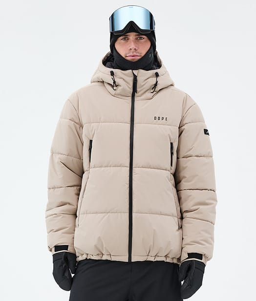 Dope Puffer Full Zip Snowboardjakke Herre Sand