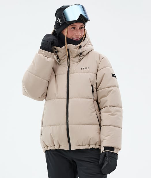 Dope Puffer W Full Zip Snowboardjakke Dame Sand