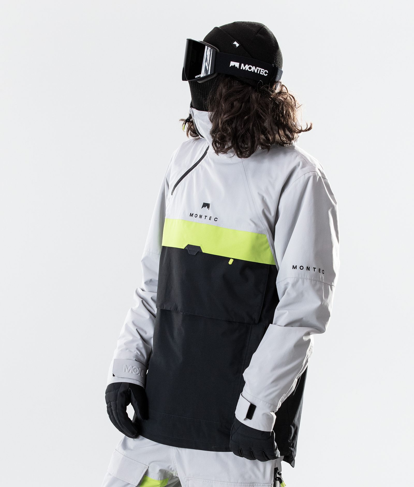 Montec Dune 2020 Skijakke Herre Light Grey/Neon Yellow/Black, Bilde 1 av 8