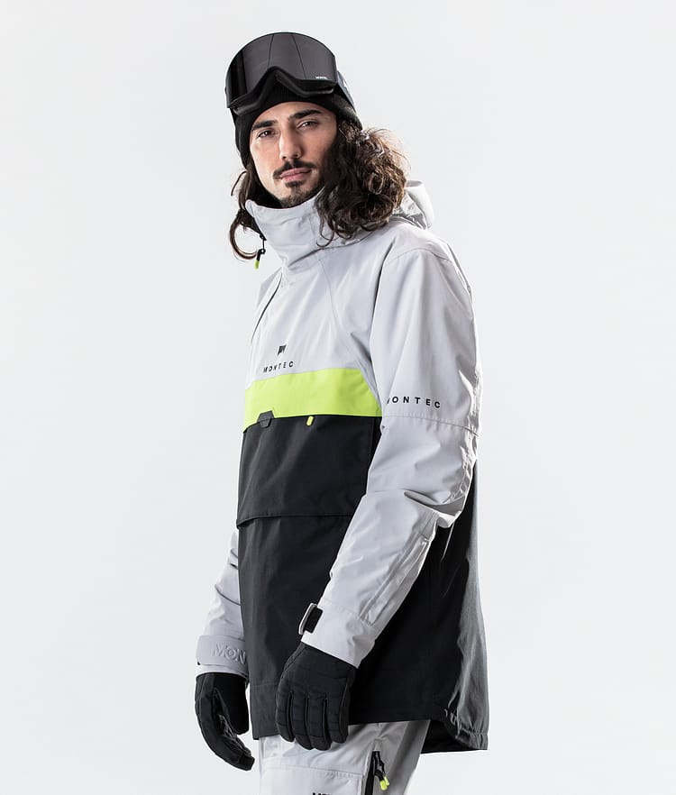 Montec Dune 2020 Skijakke Herre Light Grey/Neon Yellow/Black, Bilde 3 av 8