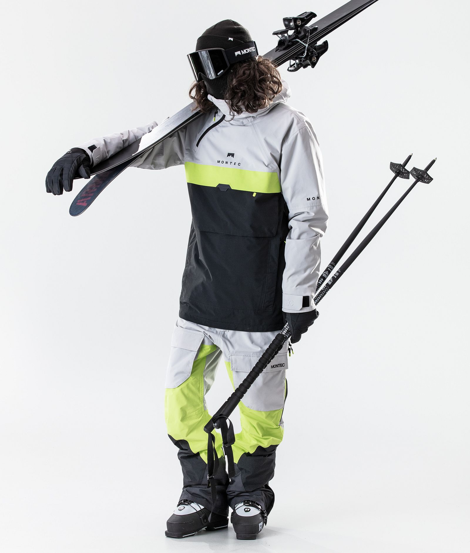 Montec Dune 2020 Skijakke Herre Light Grey/Neon Yellow/Black, Bilde 6 av 8