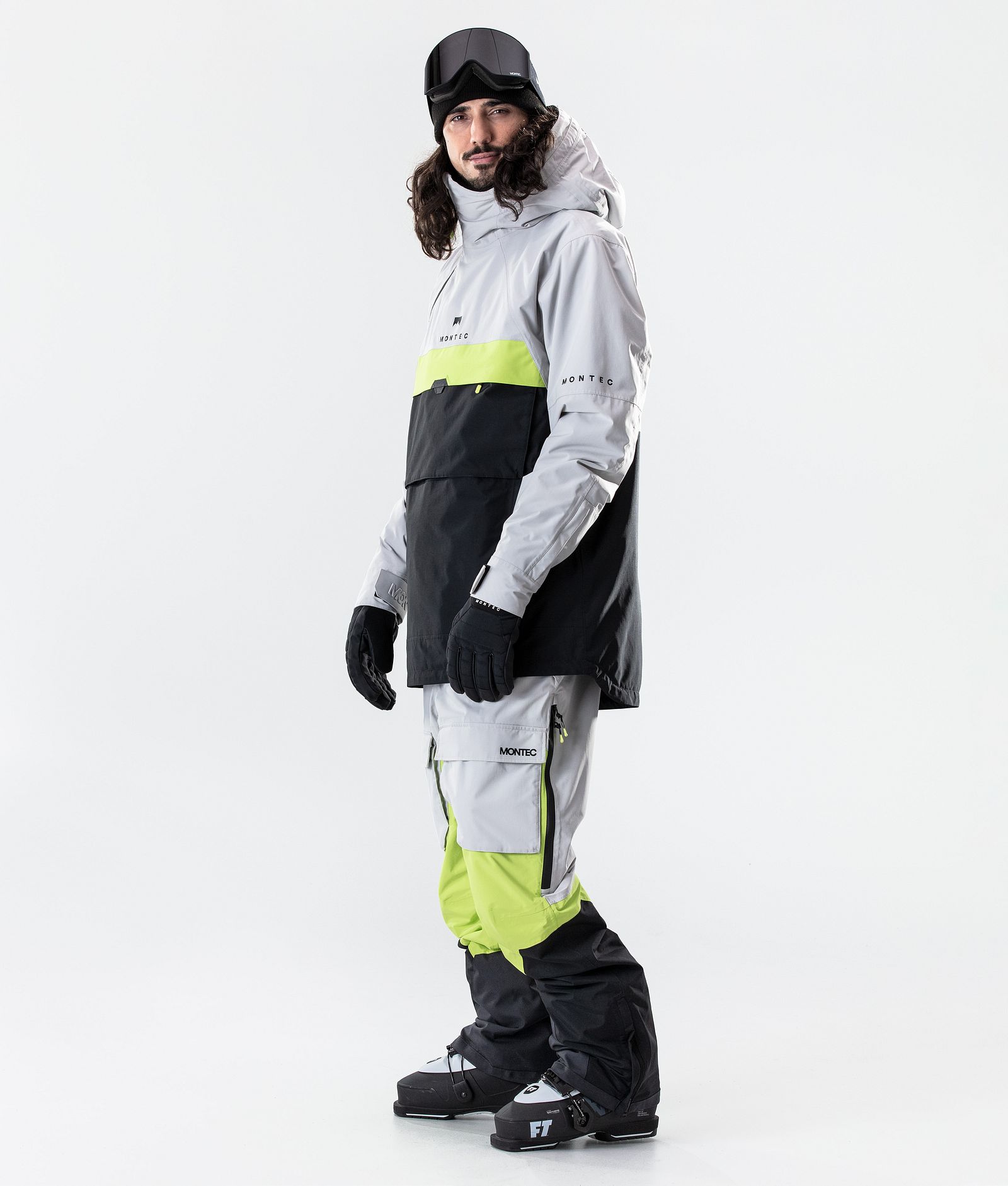 Montec Dune 2020 Skijakke Herre Light Grey/Neon Yellow/Black, Bilde 7 av 8