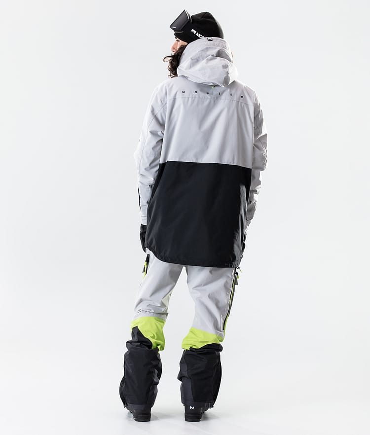 Montec Dune 2020 Skijakke Herre Light Grey/Neon Yellow/Black, Bilde 8 av 8