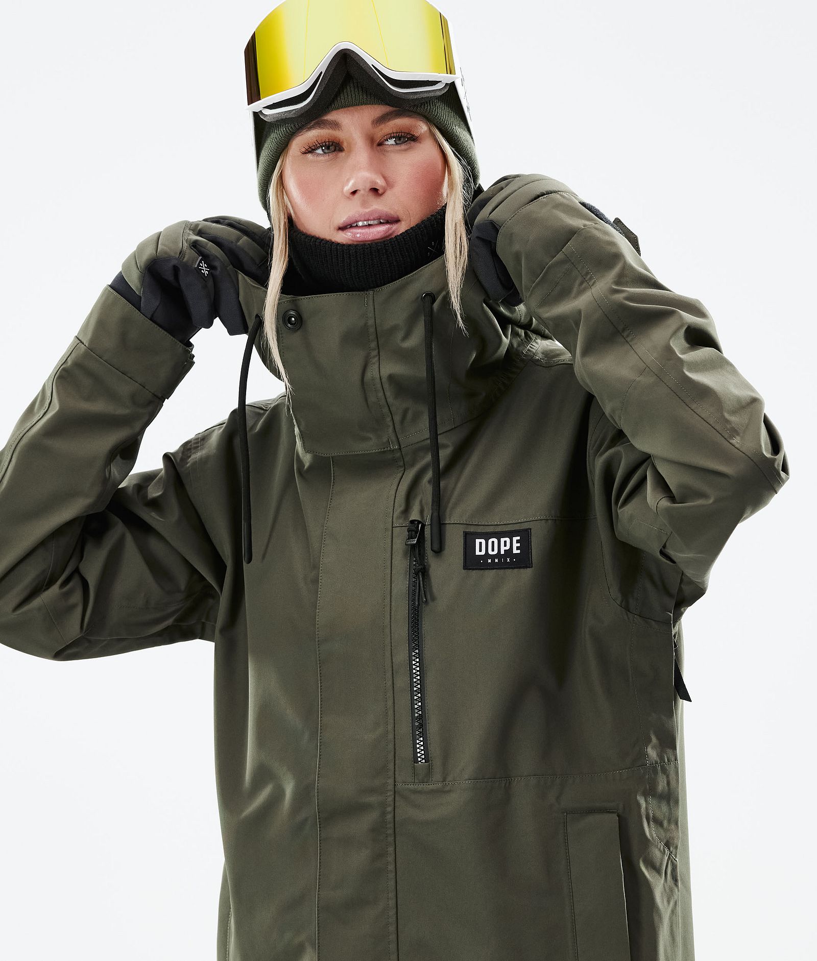 Dope Blizzard W Full Zip 2021 Skijakke Dame Olive Green, Bilde 2 av 11