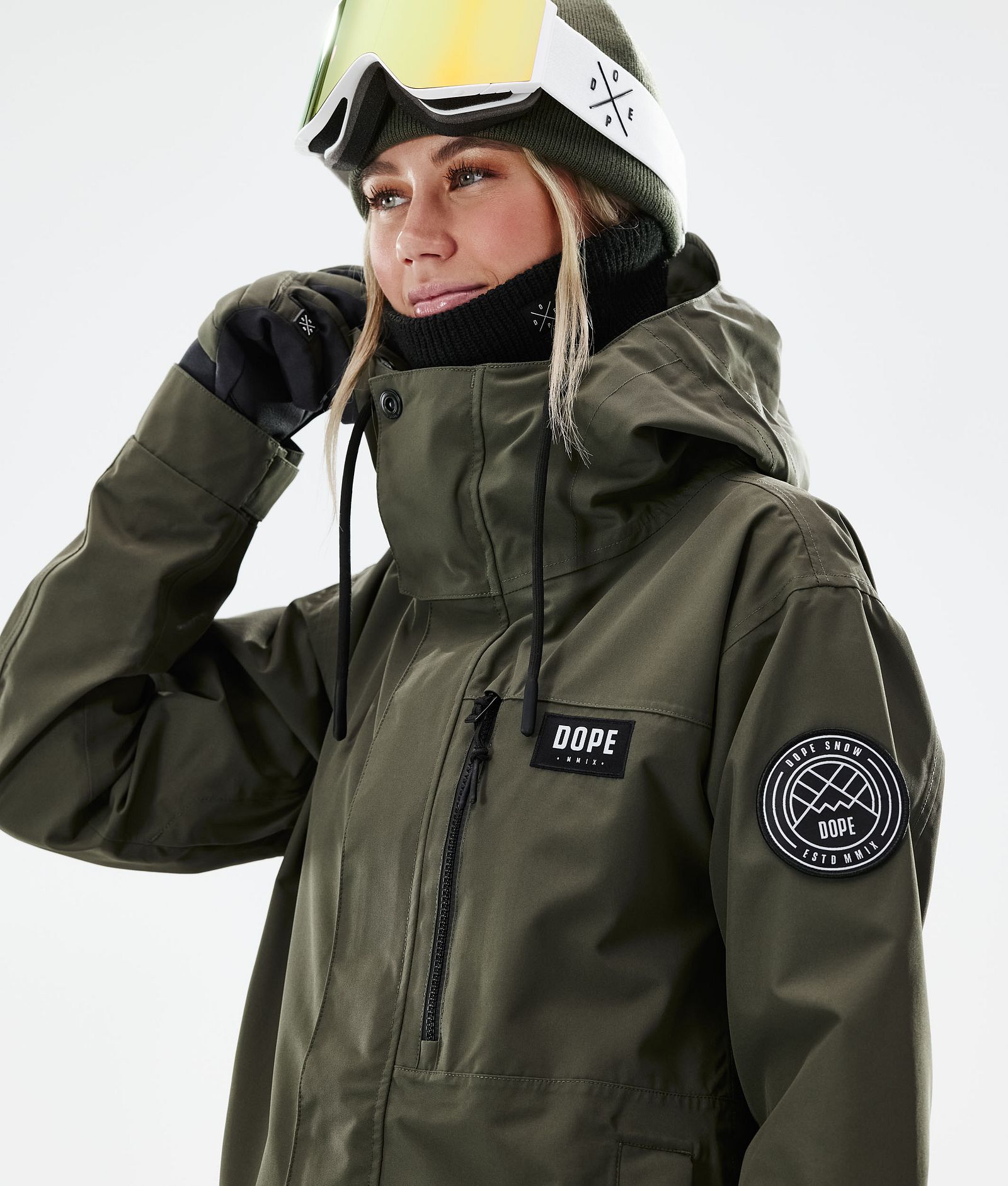 Dope Blizzard W Full Zip 2021 Skijakke Dame Olive Green, Bilde 3 av 11