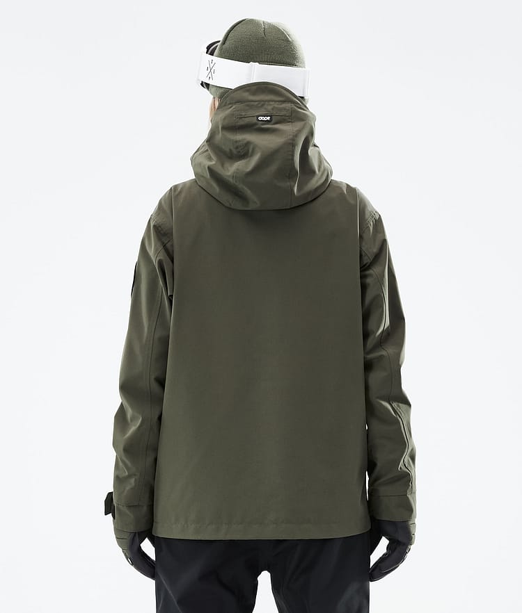 Dope Blizzard W Full Zip 2021 Skijakke Dame Olive Green, Bilde 8 av 11