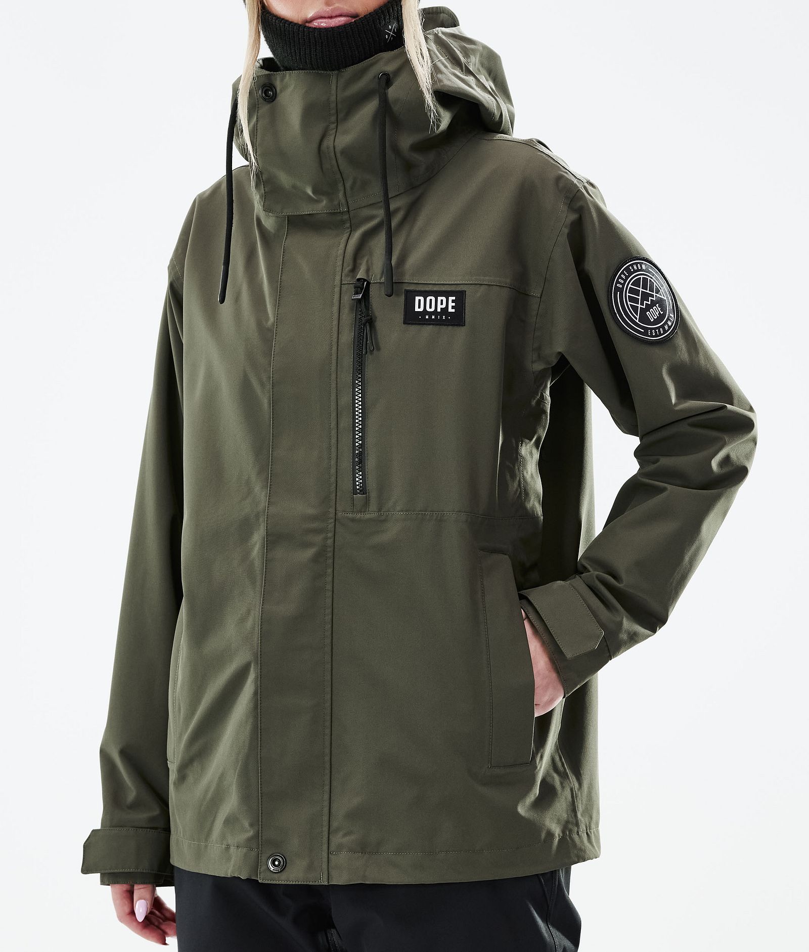 Dope Blizzard W Full Zip 2021 Skijakke Dame Olive Green, Bilde 9 av 11