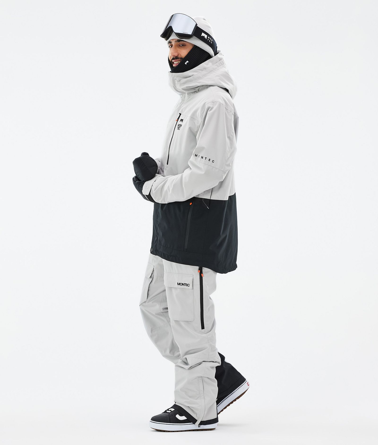 Montec Fawk Snowboardjakke Herre Light Grey/Black, Bilde 4 av 10