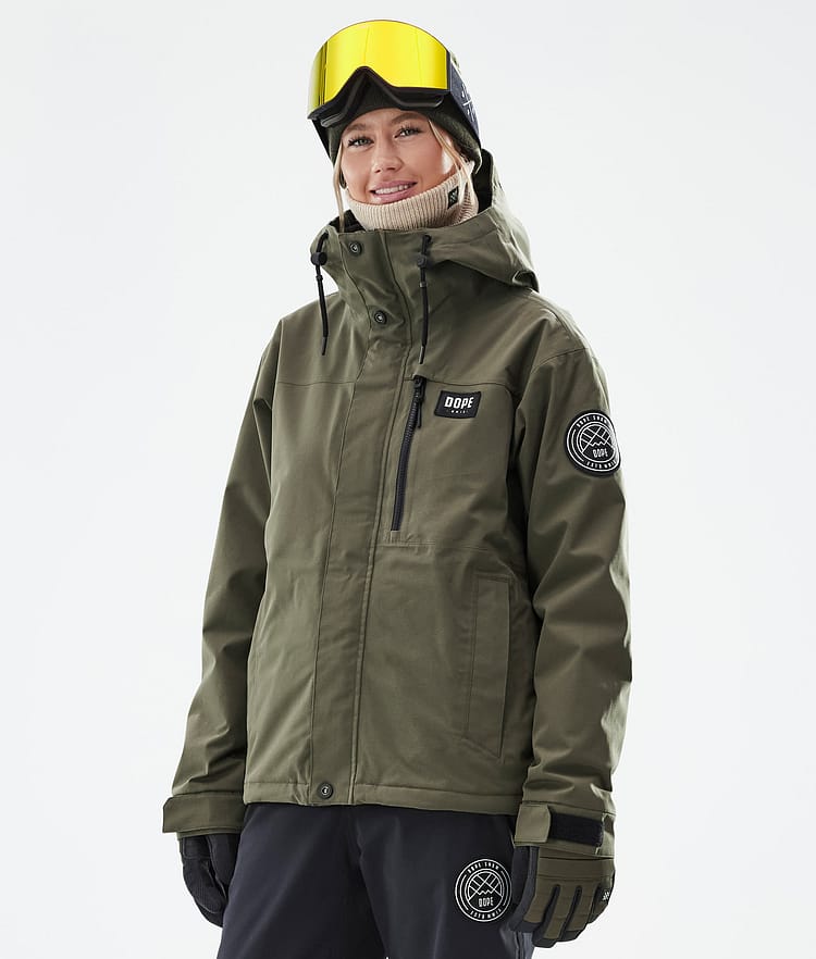 Dope Blizzard W Full Zip Snowboardjakke Dame Olive Green, Bilde 1 av 10