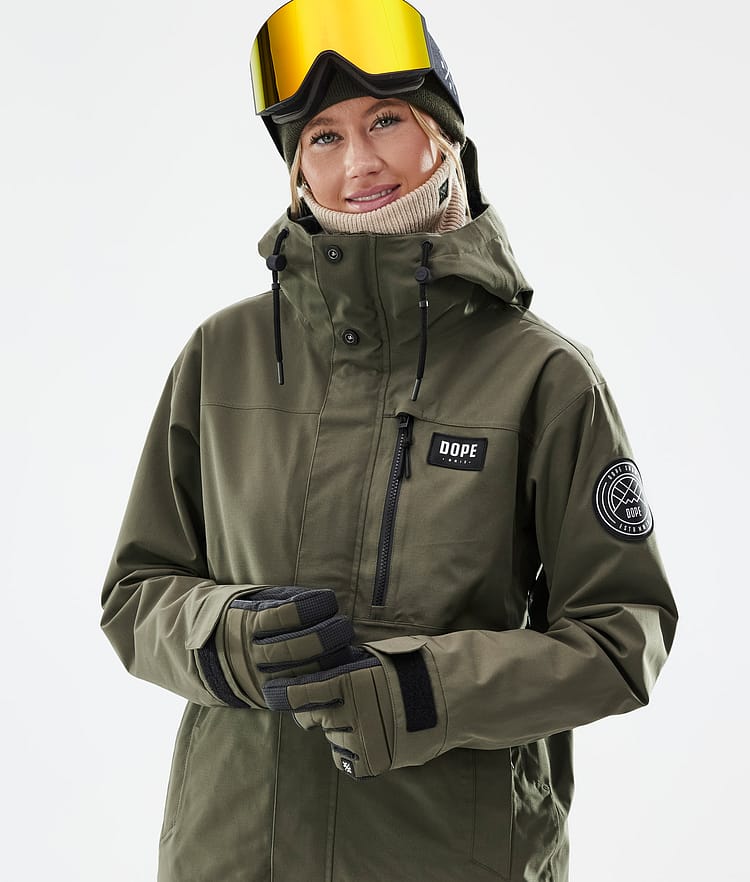 Dope Blizzard W Full Zip Snowboardjakke Dame Olive Green, Bilde 2 av 10