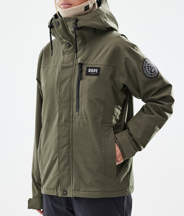 Dope Blizzard W Full Zip Snowboardjakke Dame Olive Green, Bilde 8 av 10