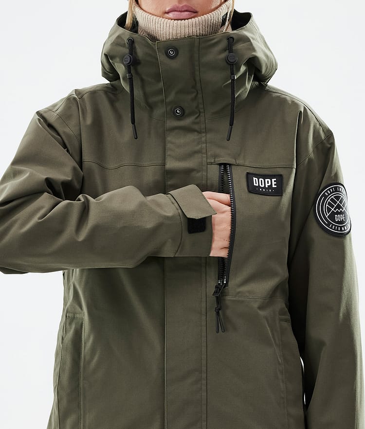 Dope Blizzard W Full Zip Snowboardjakke Dame Olive Green, Bilde 9 av 10