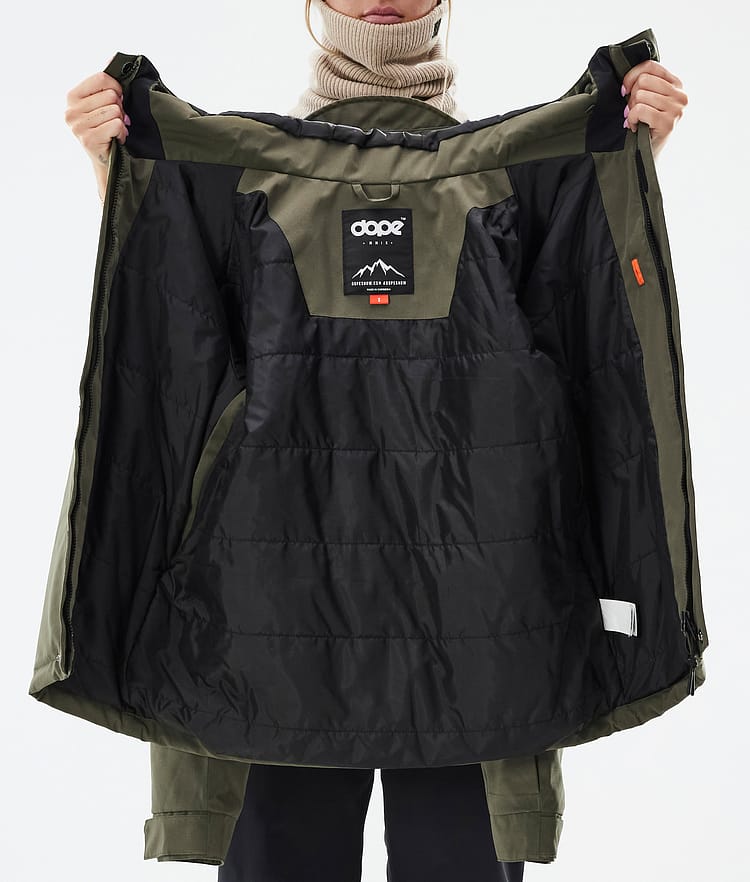 Dope Blizzard W Full Zip Snowboardjakke Dame Olive Green, Bilde 10 av 10