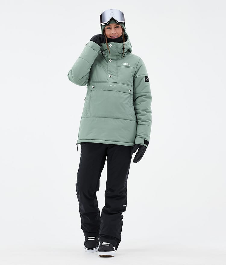 Dope Puffer W Snowboardjakke Dame Faded Green Renewed, Bilde 2 av 8