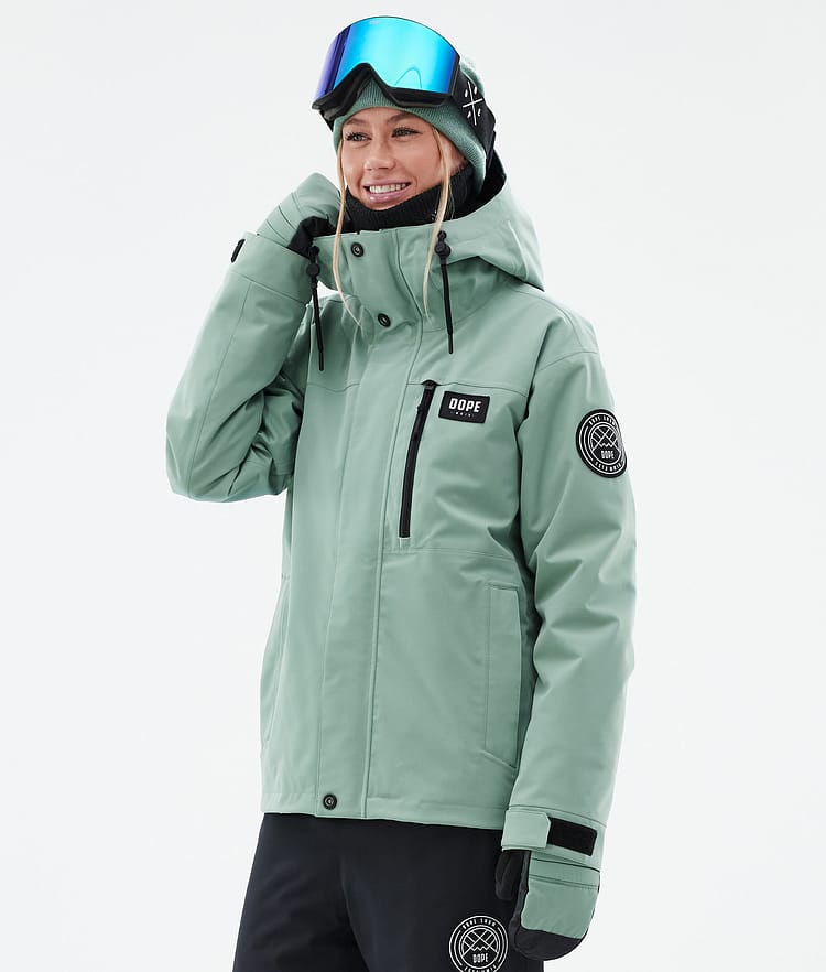 Dope Blizzard W Full Zip Skijakke Dame Faded Green, Bilde 1 av 10