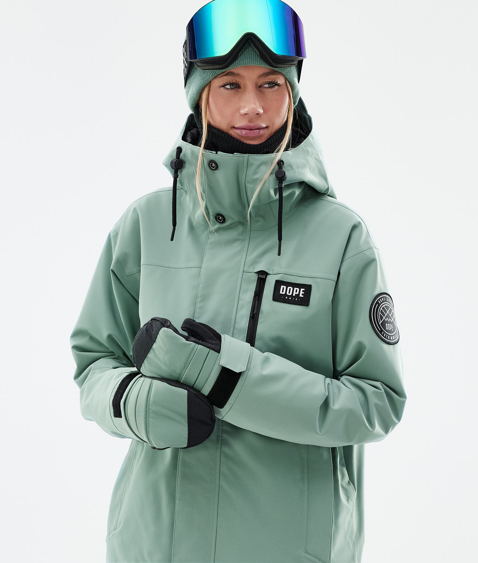 Dope Blizzard W Full Zip Skijakke Dame Faded Green, Bilde 2 av 10