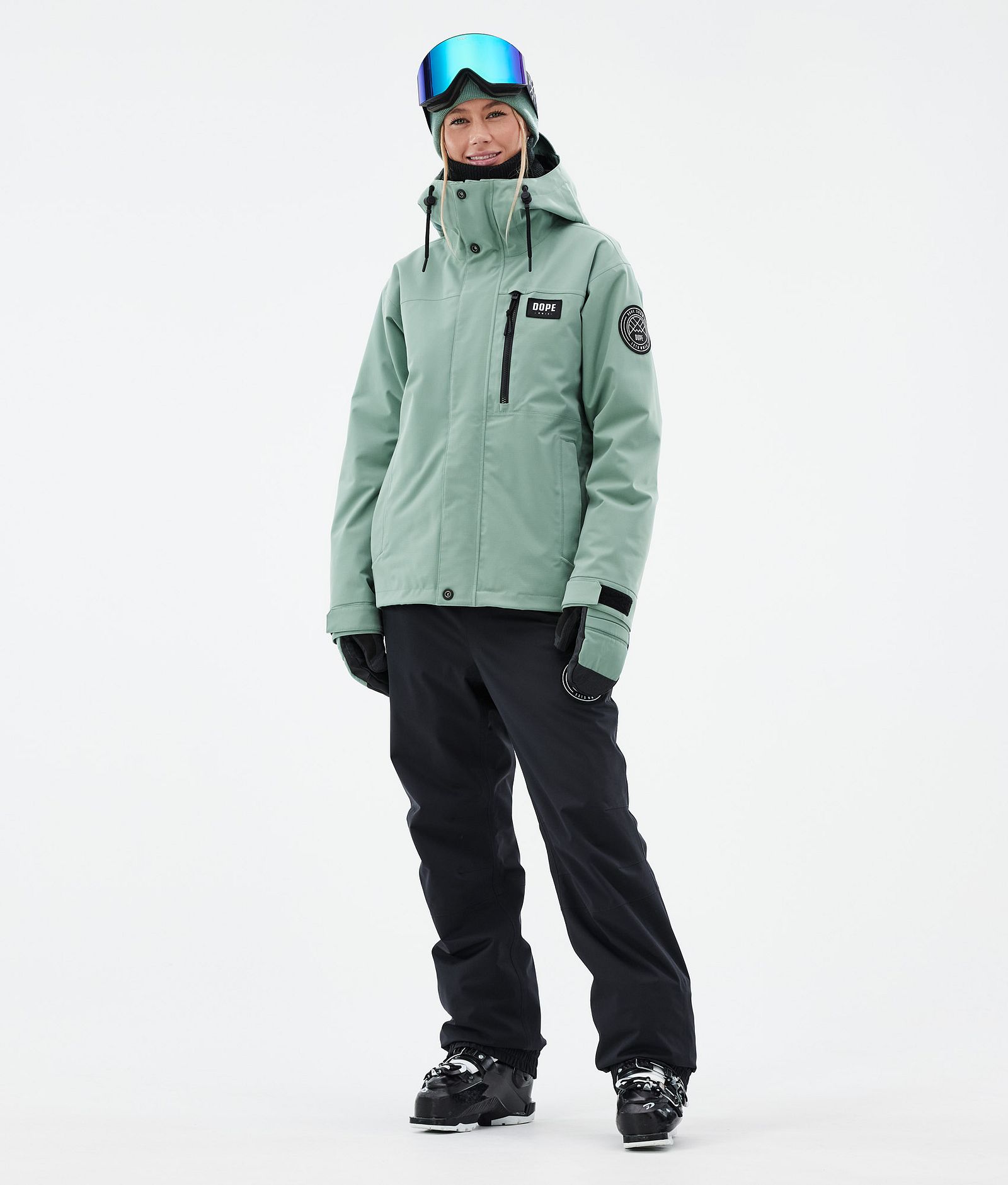 Dope Blizzard W Full Zip Skijakke Dame Faded Green, Bilde 3 av 10