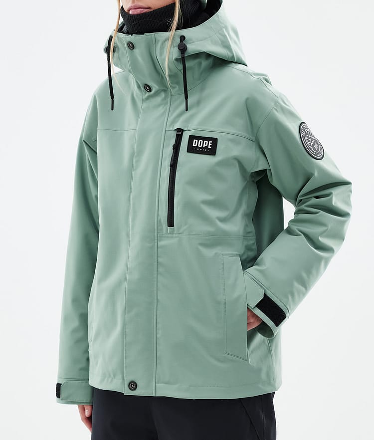 Dope Blizzard W Full Zip Skijakke Dame Faded Green, Bilde 8 av 10