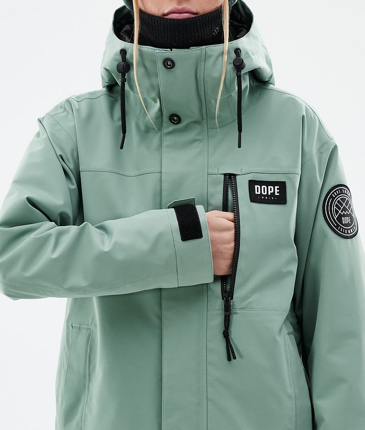 Dope Blizzard W Full Zip Skijakke Dame Faded Green, Bilde 9 av 10