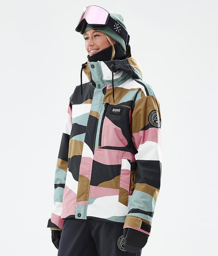 Dope Blizzard W Full Zip Snowboardjakke Dame Shards Gold Muted Pink, Bilde 1 av 9