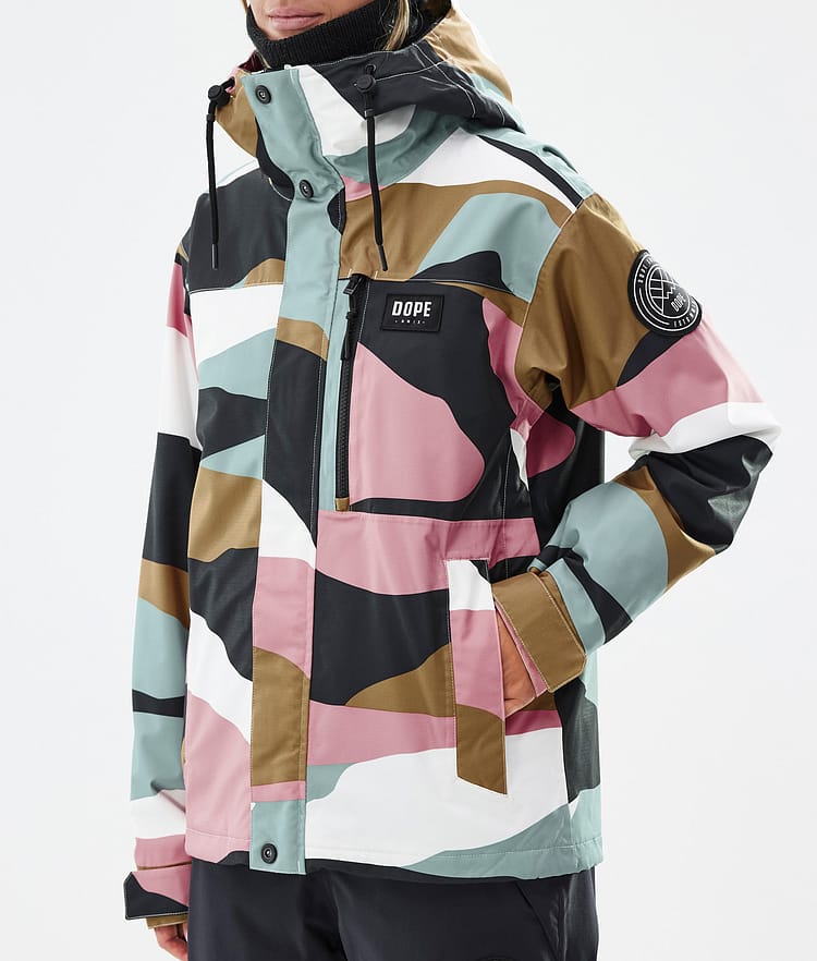 Dope Blizzard W Full Zip Snowboardjakke Dame Shards Gold Muted Pink, Bilde 8 av 9