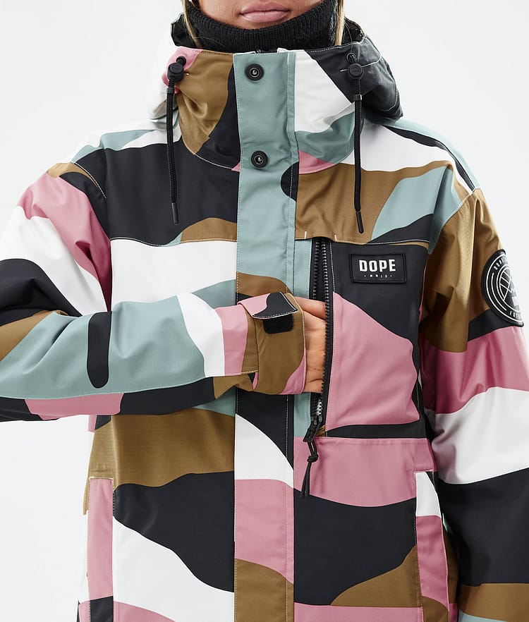 Dope Blizzard W Full Zip Snowboardjakke Dame Shards Gold Muted Pink, Bilde 9 av 9