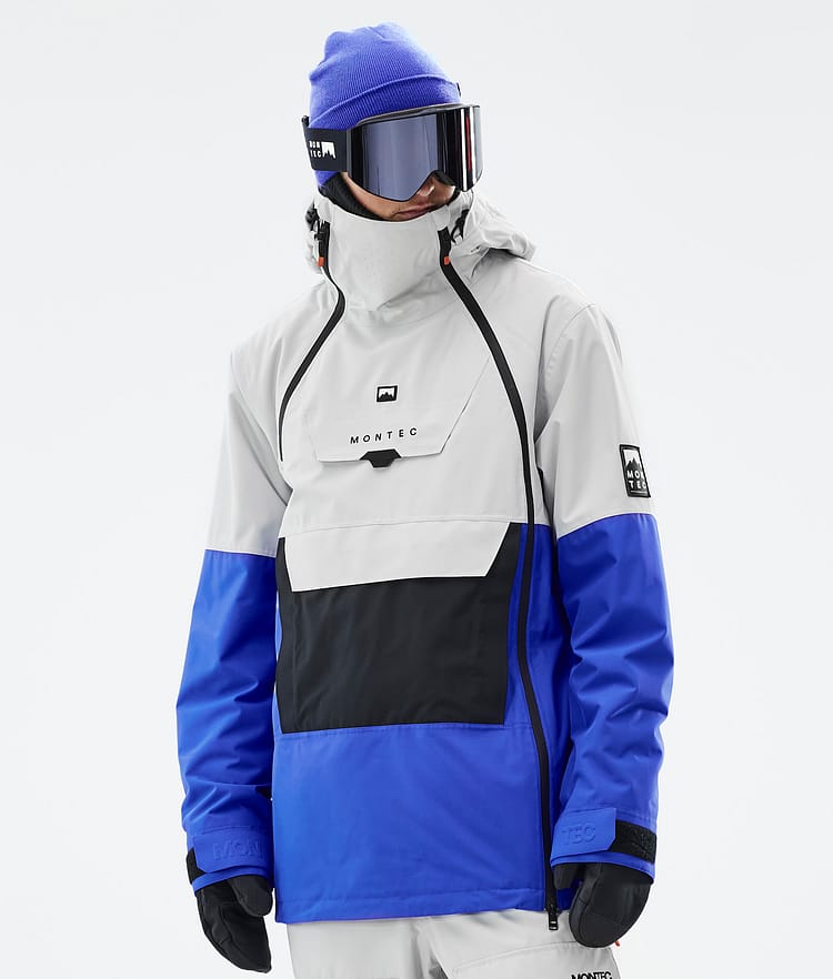 Montec Doom Snowboardjakke Herre Light Grey/Black/Cobalt Blue, Bilde 1 av 11