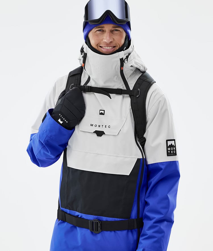 Montec Doom Snowboardjakke Herre Light Grey/Black/Cobalt Blue, Bilde 2 av 11