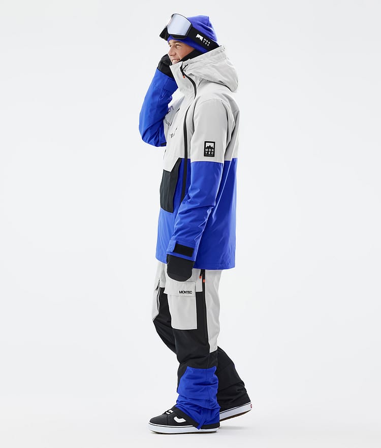 Montec Doom Snowboardjakke Herre Light Grey/Black/Cobalt Blue, Bilde 4 av 11