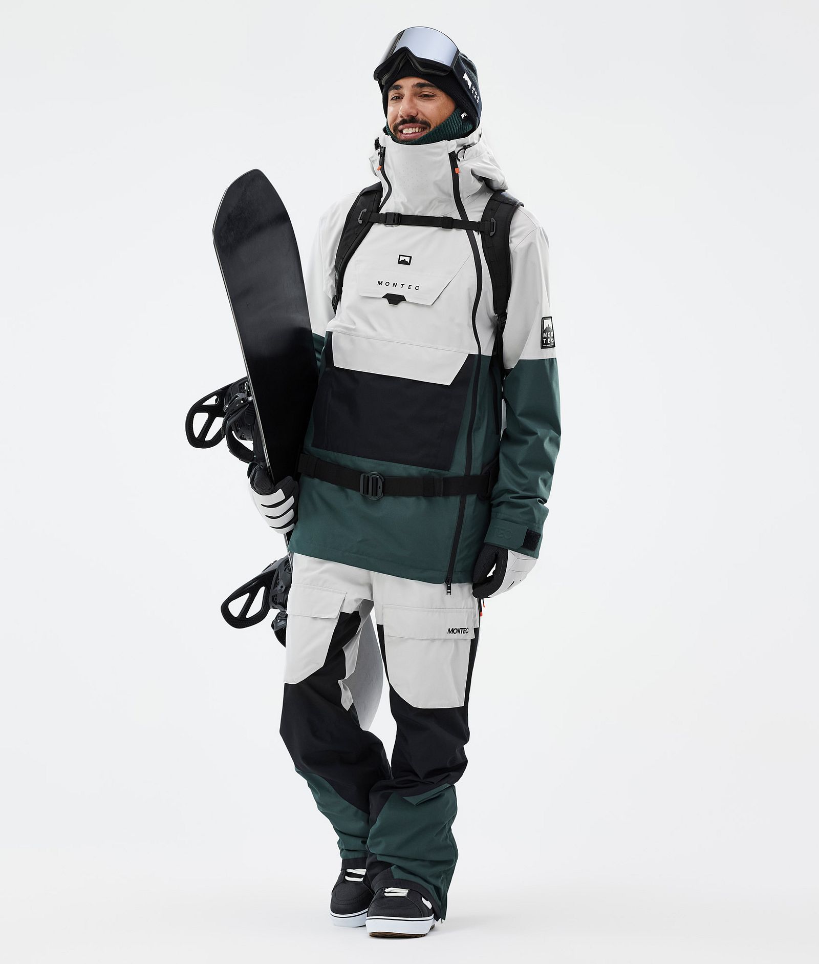 Montec Fawk Snowboardbukse Herre Light Grey/Black/Dark Atlantic, Bilde 2 av 7