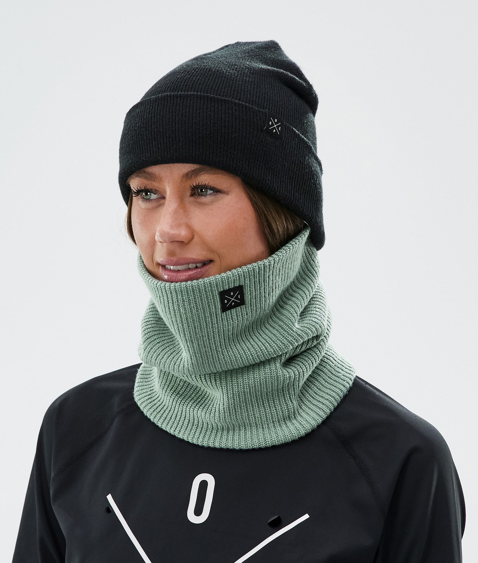 Dope 2X-Up Knitted Ansiktsmasker Faded Green, Bilde 3 av 3