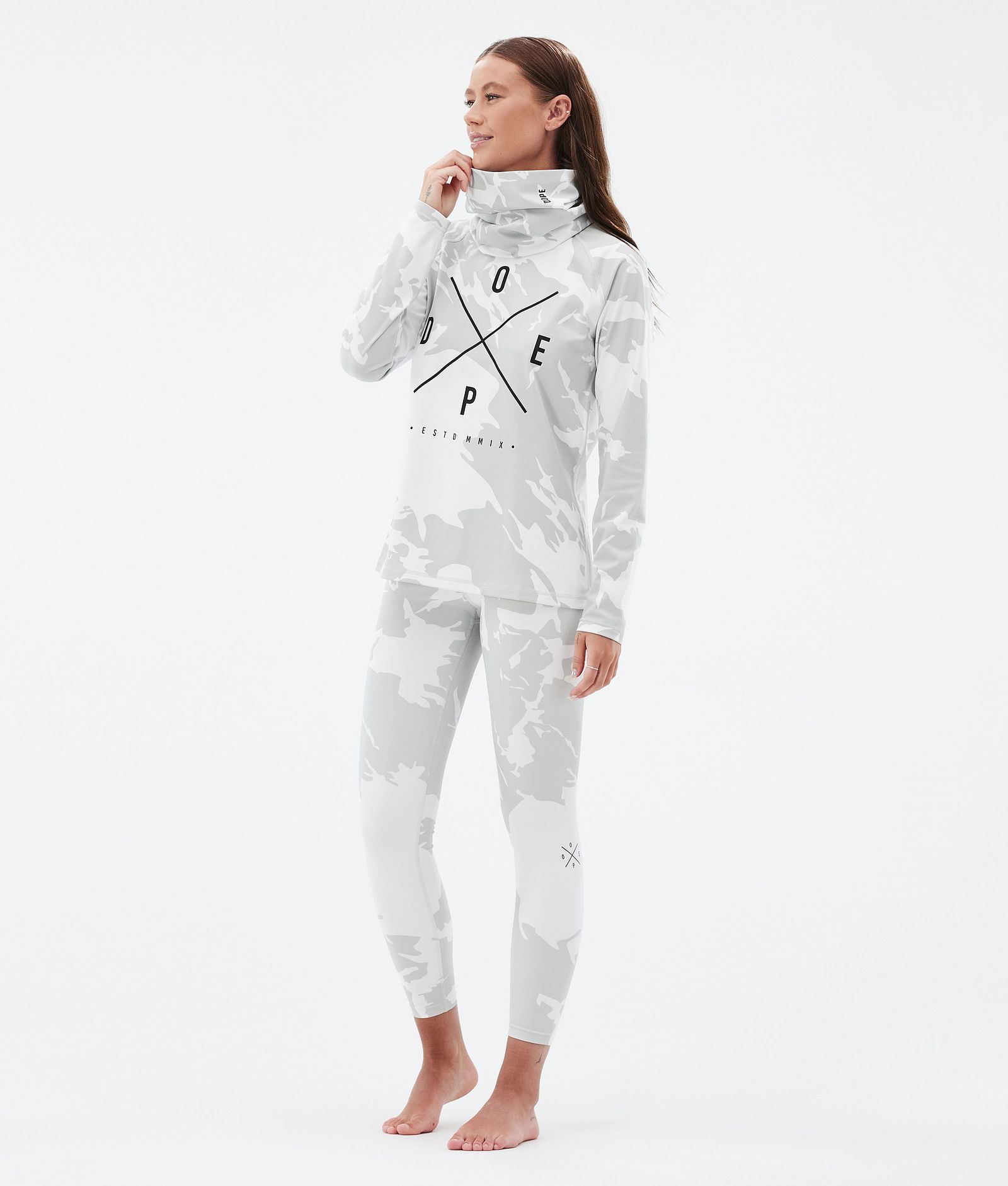 Dope Snuggle W Superundertøy bukse Dame 2X-Up Grey Camo, Bilde 3 av 7