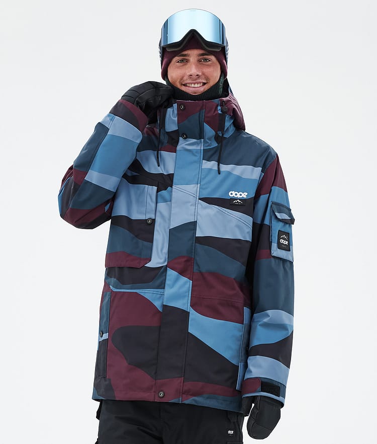 Dope Adept Snowboardjakke Herre Shards Burgundy Blue, Bilde 1 av 9