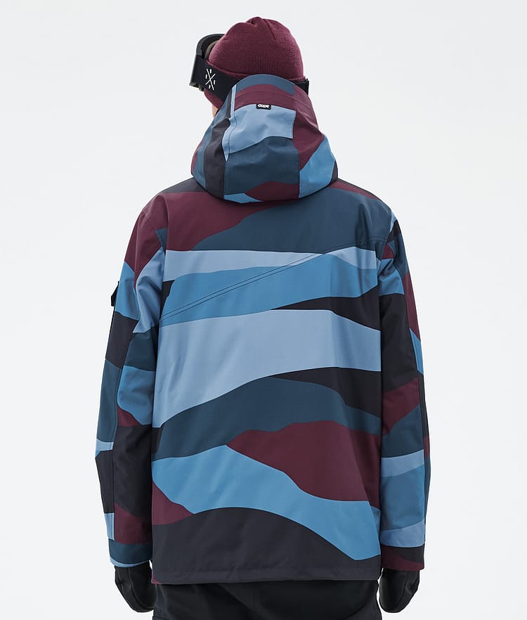 Dope Adept Snowboardjakke Herre Shards Burgundy Blue, Bilde 6 av 9