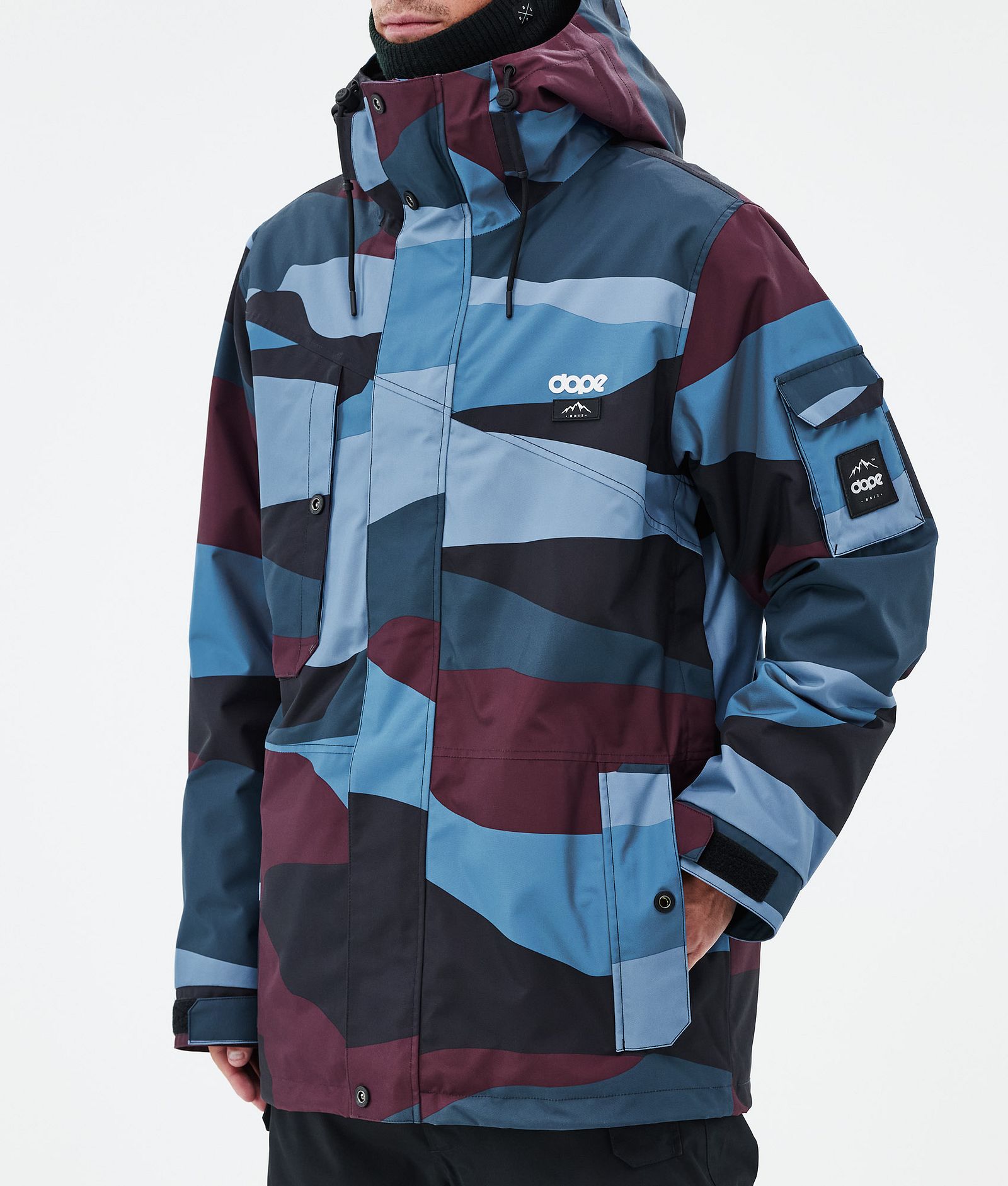 Dope Adept Snowboardjakke Herre Shards Burgundy Blue, Bilde 7 av 9