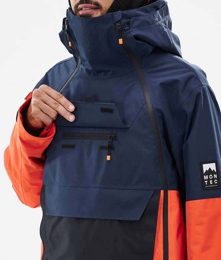 Montec Doom Snowboardjakke Herre Dark Blue/Black/Orange, Bilde 10 av 11