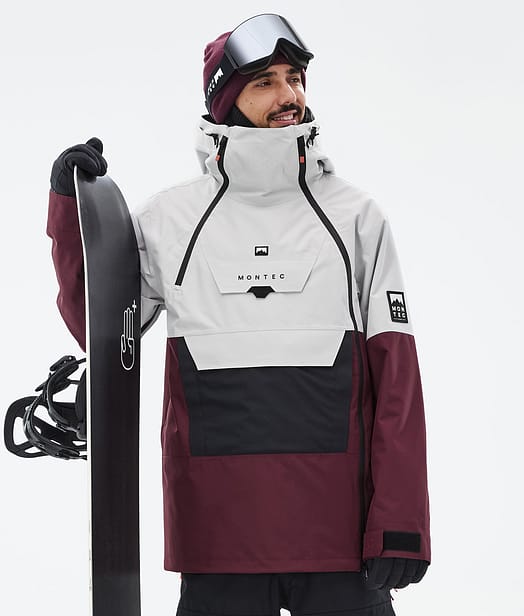 Montec Doom Snowboardjakke Herre Light Grey/Black/Burgundy