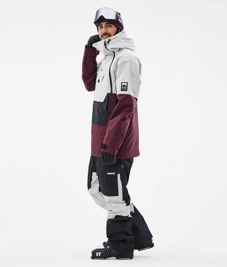 Montec Doom Skijakke Herre Light Grey/Black/Burgundy, Bilde 4 av 11