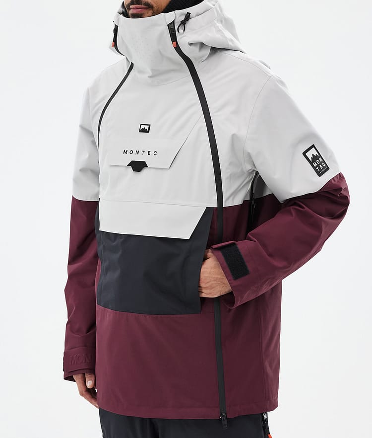 Montec Doom Snowboardjakke Herre Light Grey/Black/Burgundy, Bilde 8 av 11