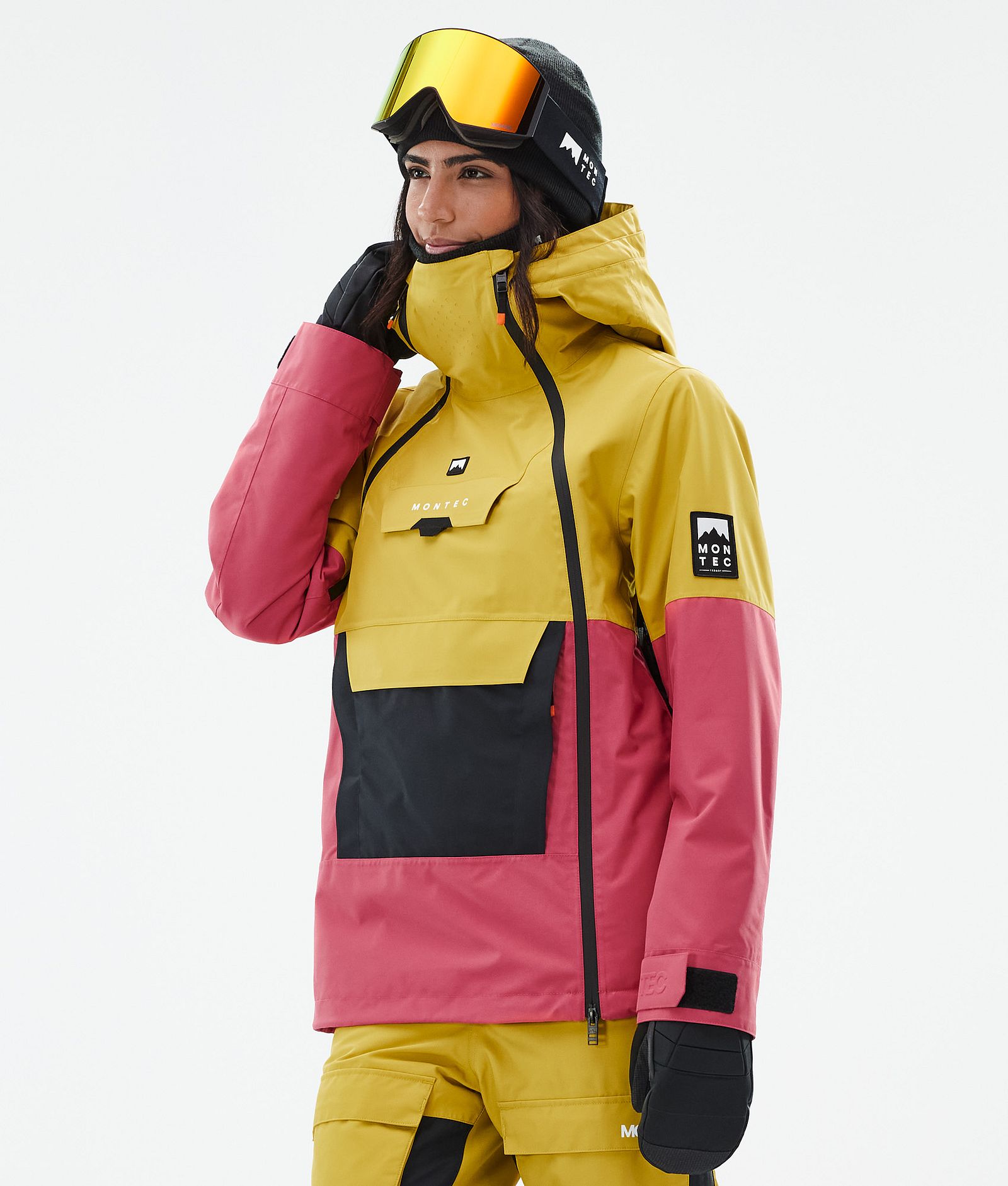 Montec Doom W Snowboardjakke Dame Yellow/Black/Light Red, Bilde 1 av 11