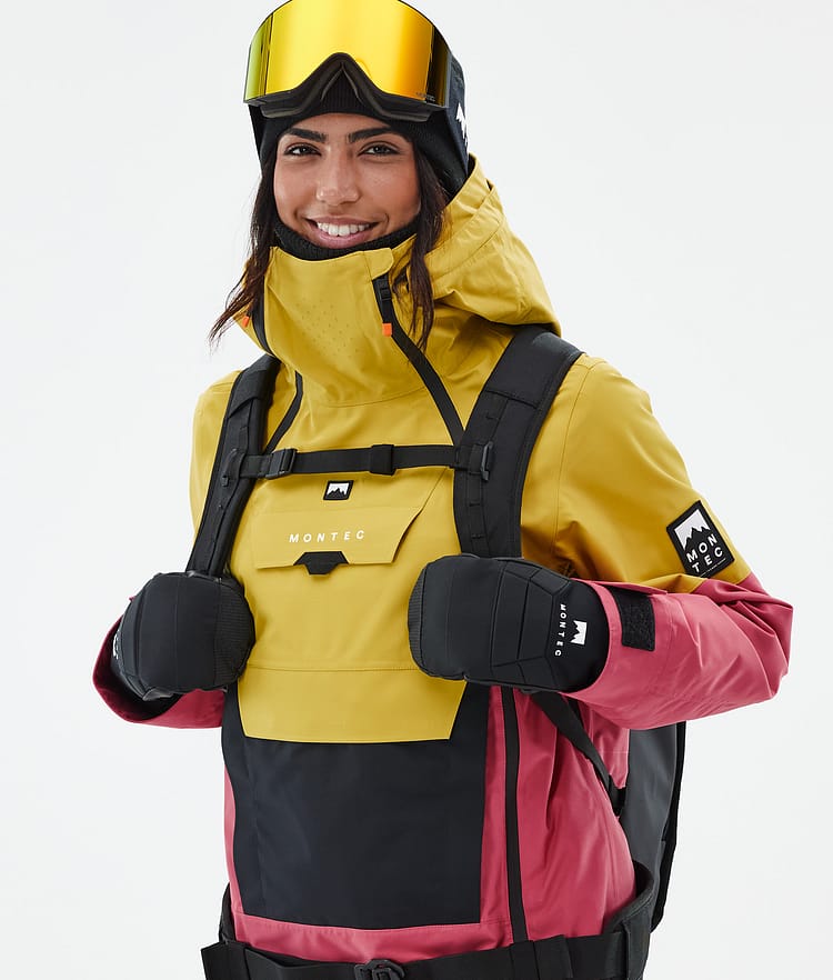 Montec Doom W Snowboardjakke Dame Yellow/Black/Light Red, Bilde 2 av 11