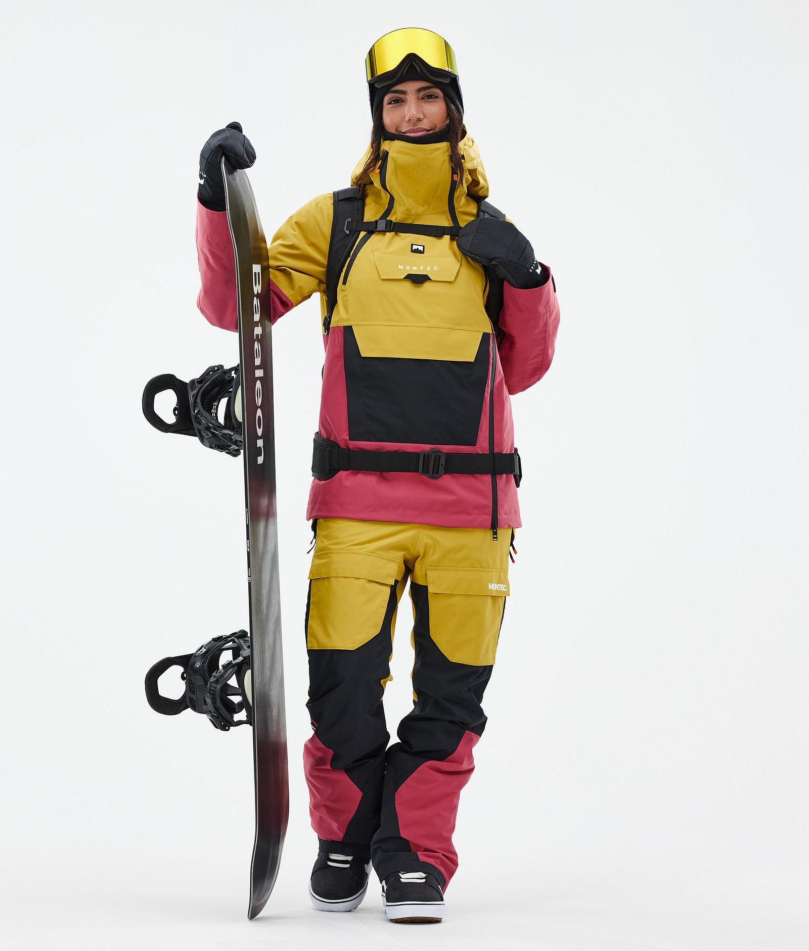 Montec Doom W Snowboardjakke Dame Yellow/Black/Light Red, Bilde 3 av 11